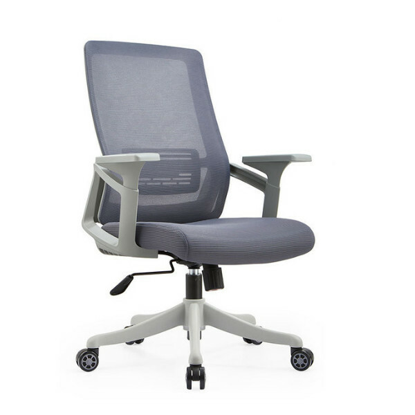 Popular office chair with lumbar support seat lift computer chair (no headrest gray + 5 casters)