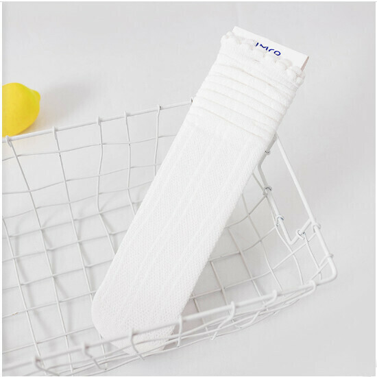 Summer Breathable Mesh Over-the-Knee Kids Socks (White)