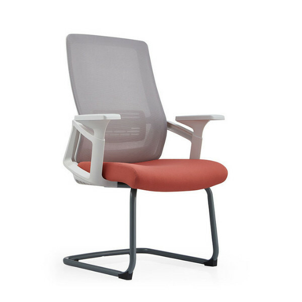 Popular office chair with lumbar support, seat lift, computer chair (no headrest, arched feet + orange gray)