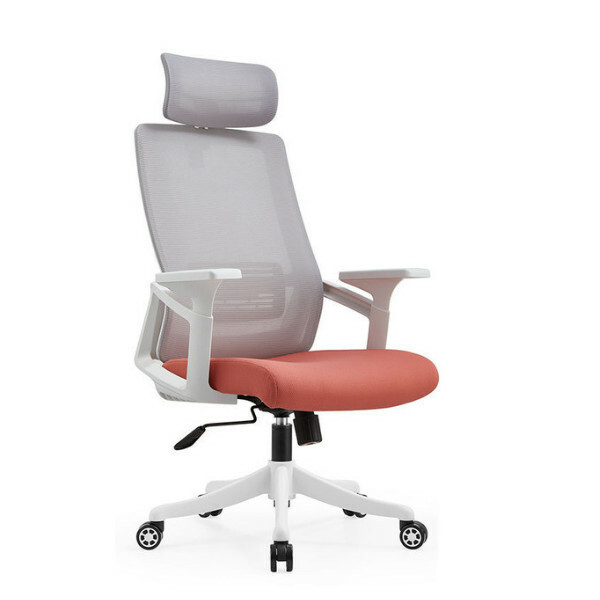 Popular office chair with lumbar support seat lift computer chair (with headrest orange gray + 5 casters)