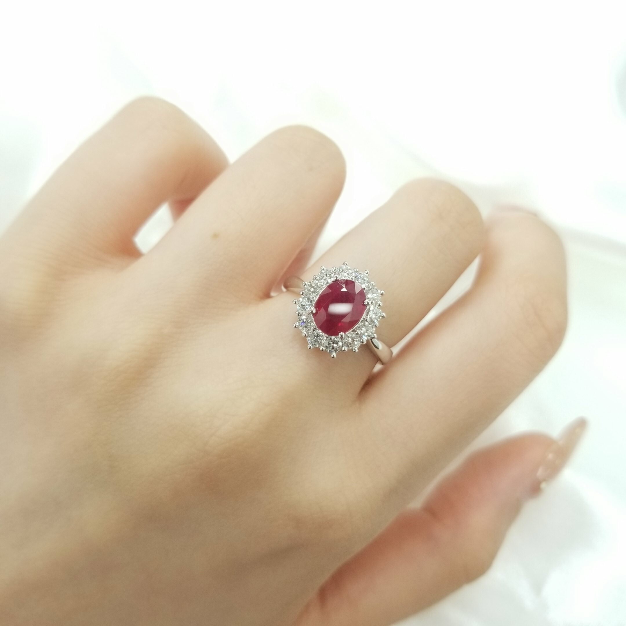 18K White Gold 2.00ct Ruby and Diamond Ring