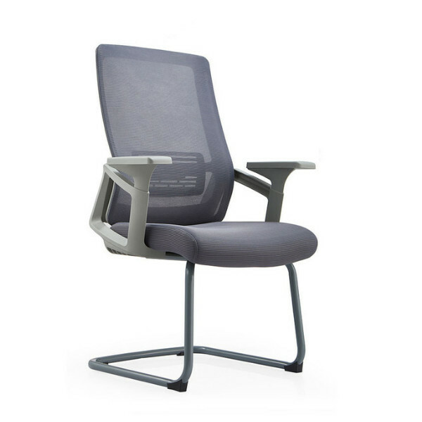 Popular office chair with lumbar support, seat lift, computer chair (no headrest, arched feet + gray)
