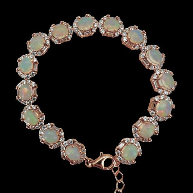 T3蛋白石玫瑰金手鍊