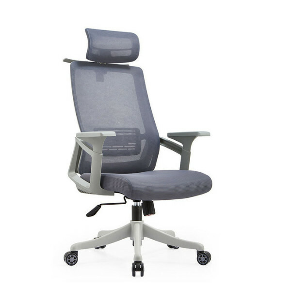 Popular office chair with lumbar support seat lift computer chair (with headrest gray + 5 casters)