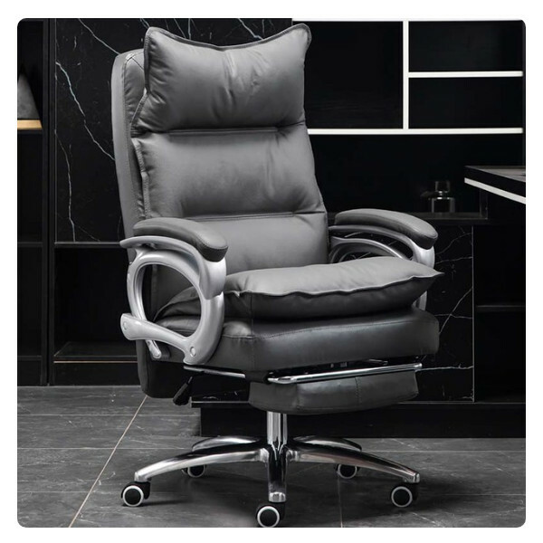 Popular office chair computer chair leather wear-resistant durable comfortable chair (grey)