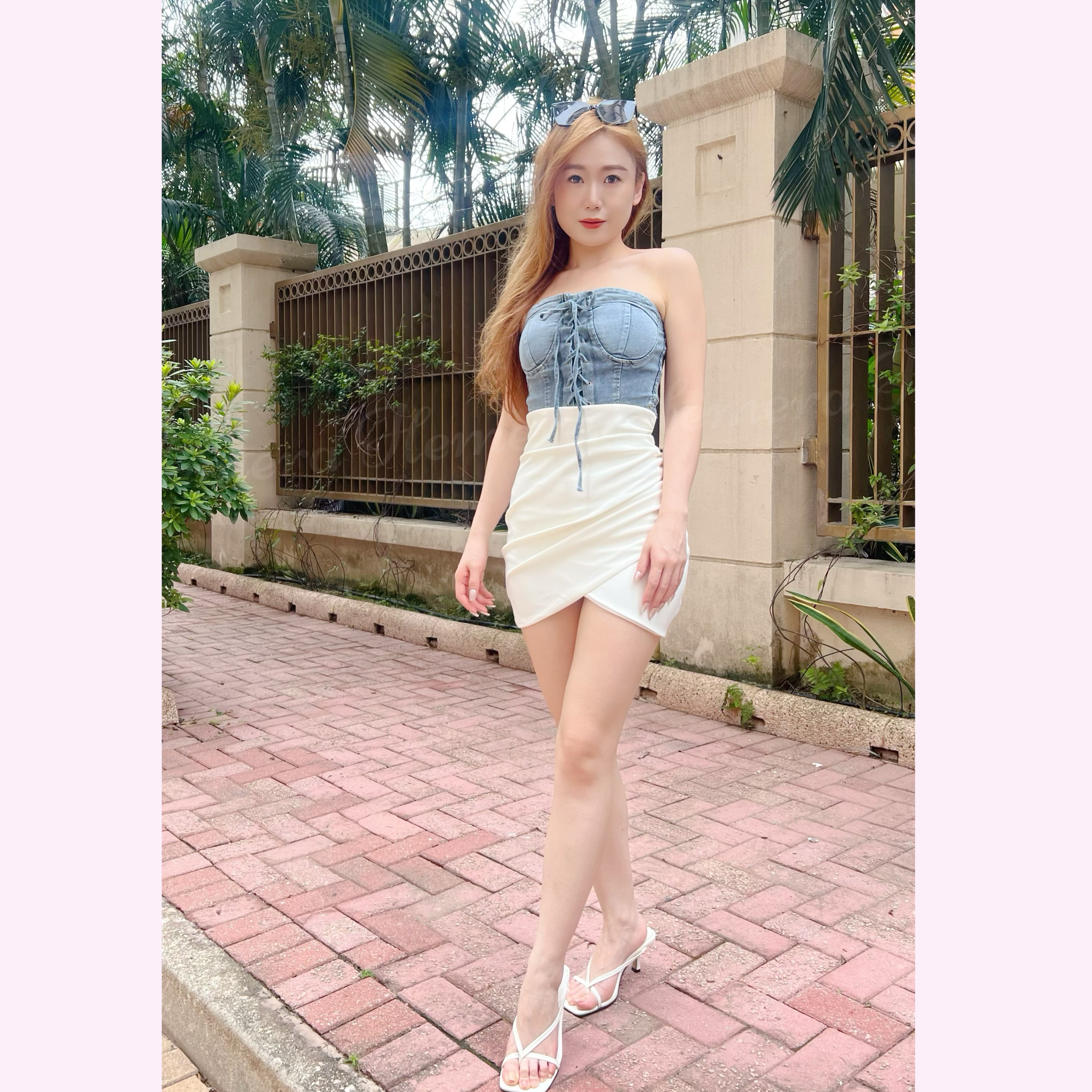 TP24S0601 牛仔性感波霸短版上身(WITH PAD)