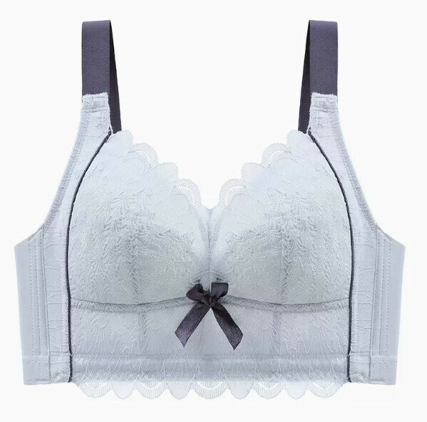 爆款聚攏收副乳無鋼圈文胸（淺藍34/75A【厚杯3cm，小胸聚攏】）