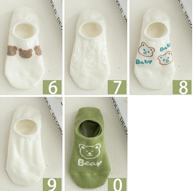 Hot recommendation (pack of 5 pairs; one pair of each color) Japanese style shallow breathable boat socks for women (A-10) (one size fits all)