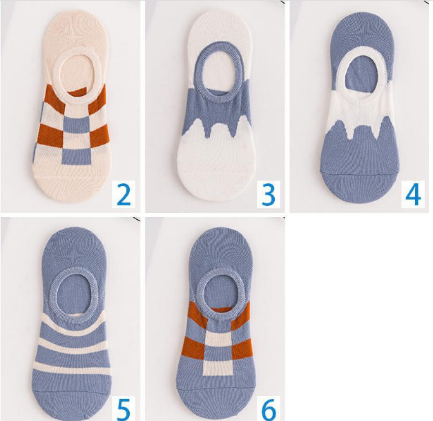 Hot recommendation (pack of 5 pairs; one pair of each color) Japanese style shallow breathable boat socks for women (A-19) (one size fits all)