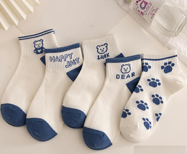Hot recommendation (pack of 5 pairs; one pair of each color) Japanese style shallow breathable boat socks for women (A-23) (one size fits all)