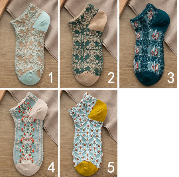 Hot recommendation (pack of 5 pairs; one pair of each color) Japanese style shallow breathable boat socks for women (A-25) (one size fits all)