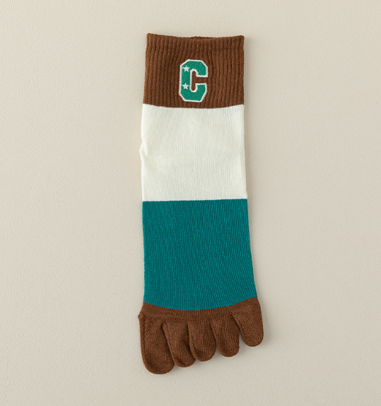 Popular women's mid-calf embroidered toe socks (C) (one size fits all)