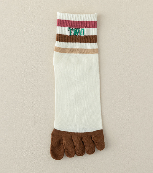 Popular women's mid-calf embroidered toe socks (TWO) (one size fits all)