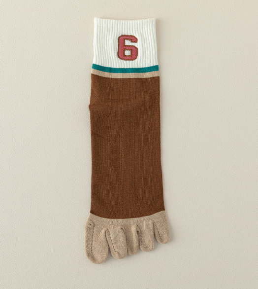 Popular women's mid-calf embroidered toe socks (6) (one size fits all)