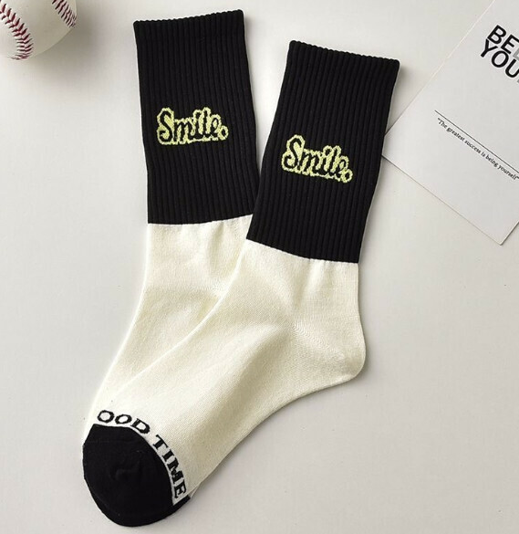 Hot Recommended Couple Sports Mid-Stocks and Casual Socks [NSmile Letters] [One Size Fits All]