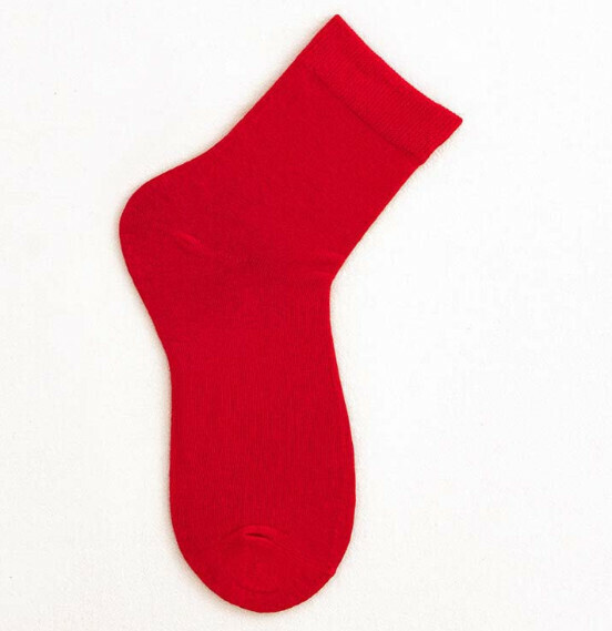 Hot recommended embroidered red socks for men and women, festive cotton socks [Solid color without embroidery] [One size fits all]