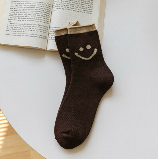 Hot Recommended Women's Velvet Thickened Warm Terry Socks Mid-length Socks [Coffee] [One Size Fits All]