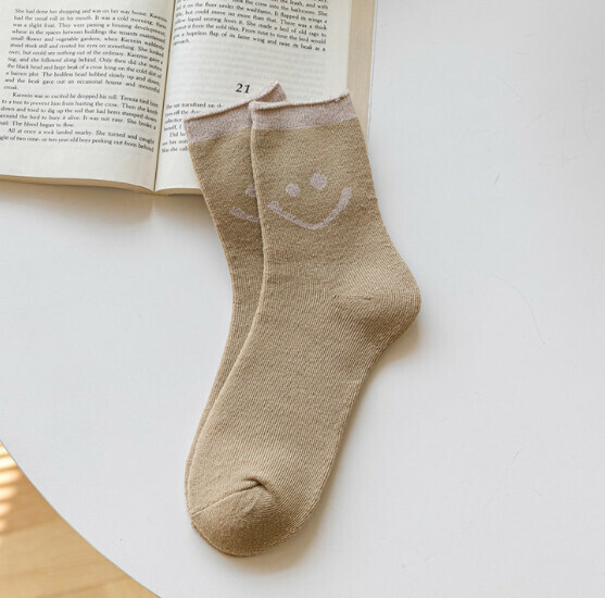 Hot Recommended Women's Velvet Thickened Warm Terry Socks Mid-length Socks [Khaki] [One Size Fits All]