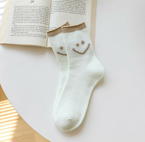 Hot Recommended Women's Velvet Thickened Warm Terry Socks Mid-length Socks [Milk White] [One Size Fits All]