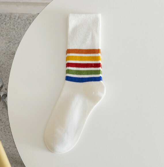 Hot Recommended Women's Trendy Striped Stockings [Rainbow Socks] [One Size Fits All]
