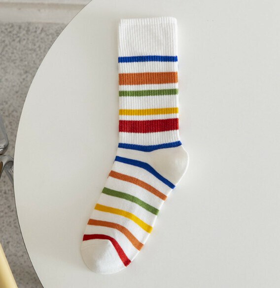 Popular women's trendy striped stockings [full of rainbows] [one size fits all]