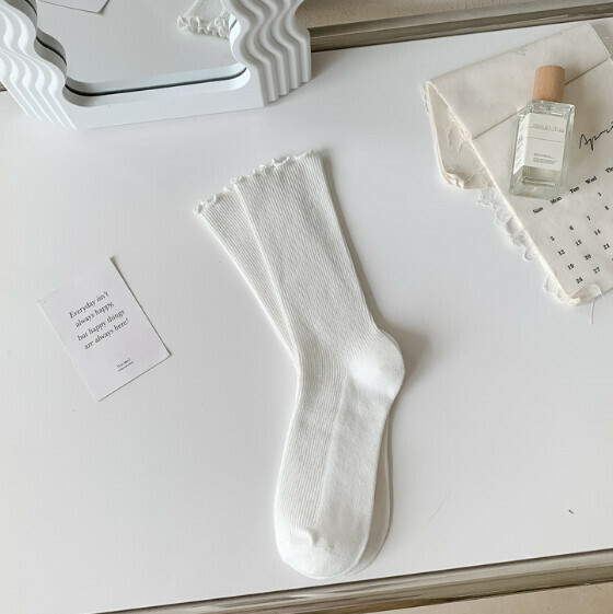Popular Four Seasons Style Fungus Mid-calf Women's Socks Cotton Socks Confinement Socks [White] [One Size Fits All]