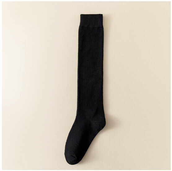 Hot style solid color slimming long knee-high women's socks [black] [one size fits all]