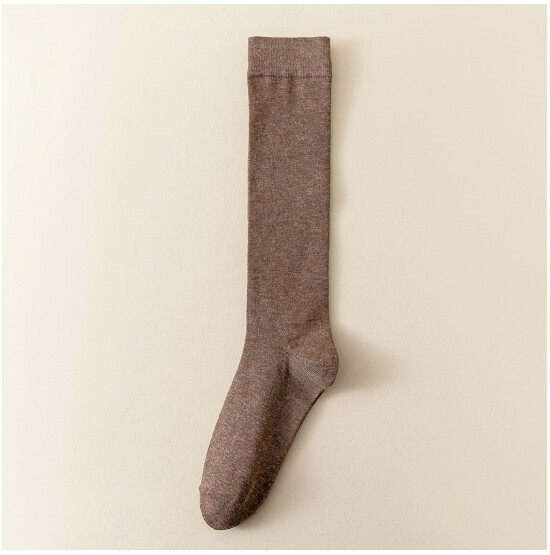 Popular solid color slimming long knee-high women's socks [coffee] [one size fits all]