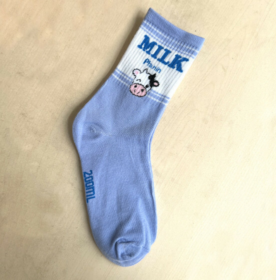爆款潮流女長筒襪 學生襪【天藍色milk】【均碼】