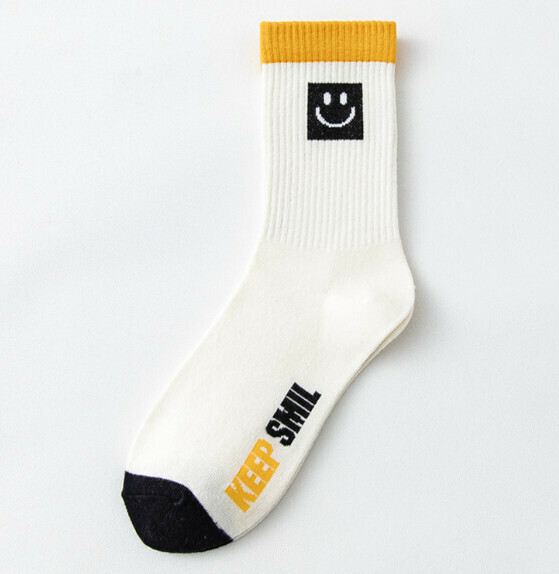 Popular women's mid-length socks for all seasons, Zhuji socks, cotton socks [orange socks opening] [one size fits all]