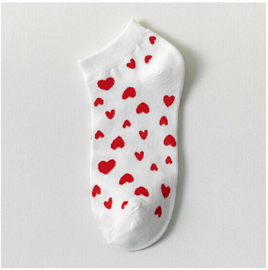 Popular cute women's cotton socks, shallow boat socks [full of love] [one size fits all]