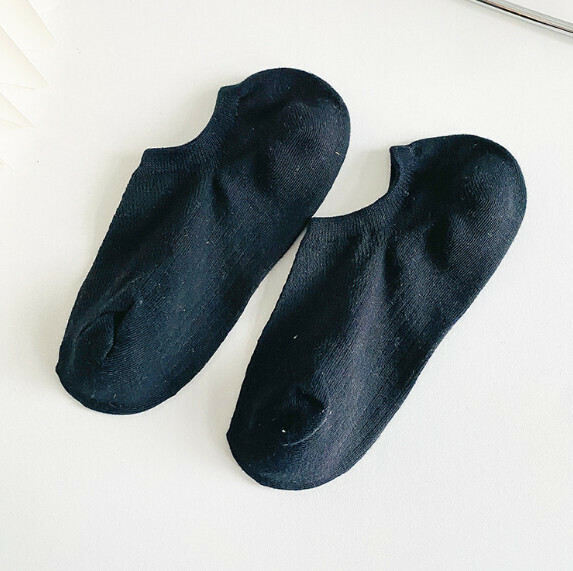 Popular women's silicone non-slip non-falling shallow-cut invisible boat socks [Black] [One size fits all]