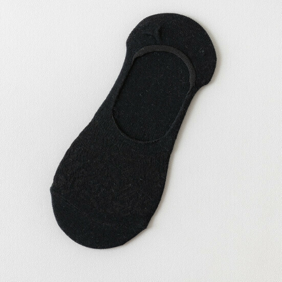 Hot style non-falling anti-odor invisible glass fiber non-slip women's boat socks [Black] [One size fits all]