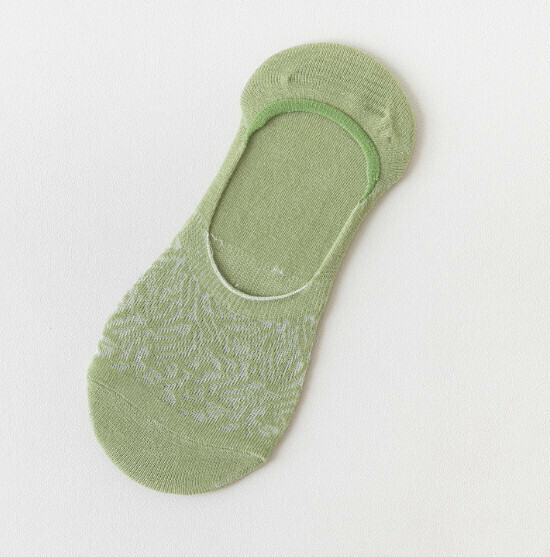 Hot style non-falling anti-odor invisible glass fiber non-slip women's boat socks [green] [one size fits all]