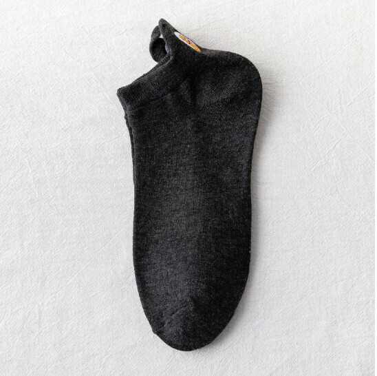 New simple cartoon embroidered shallow boat socks, women's cotton socks [black] [one size fits all]