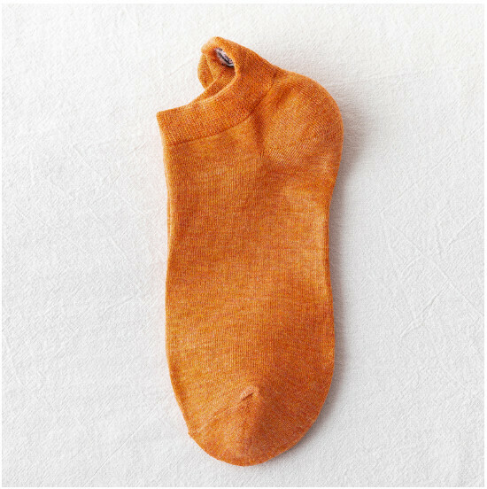 New simple cartoon embroidered shallow boat socks, women's cotton socks [orange] [one size fits all]