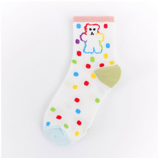 New cute mid-length women's cotton socks [full of polka dots] [one size fits all]