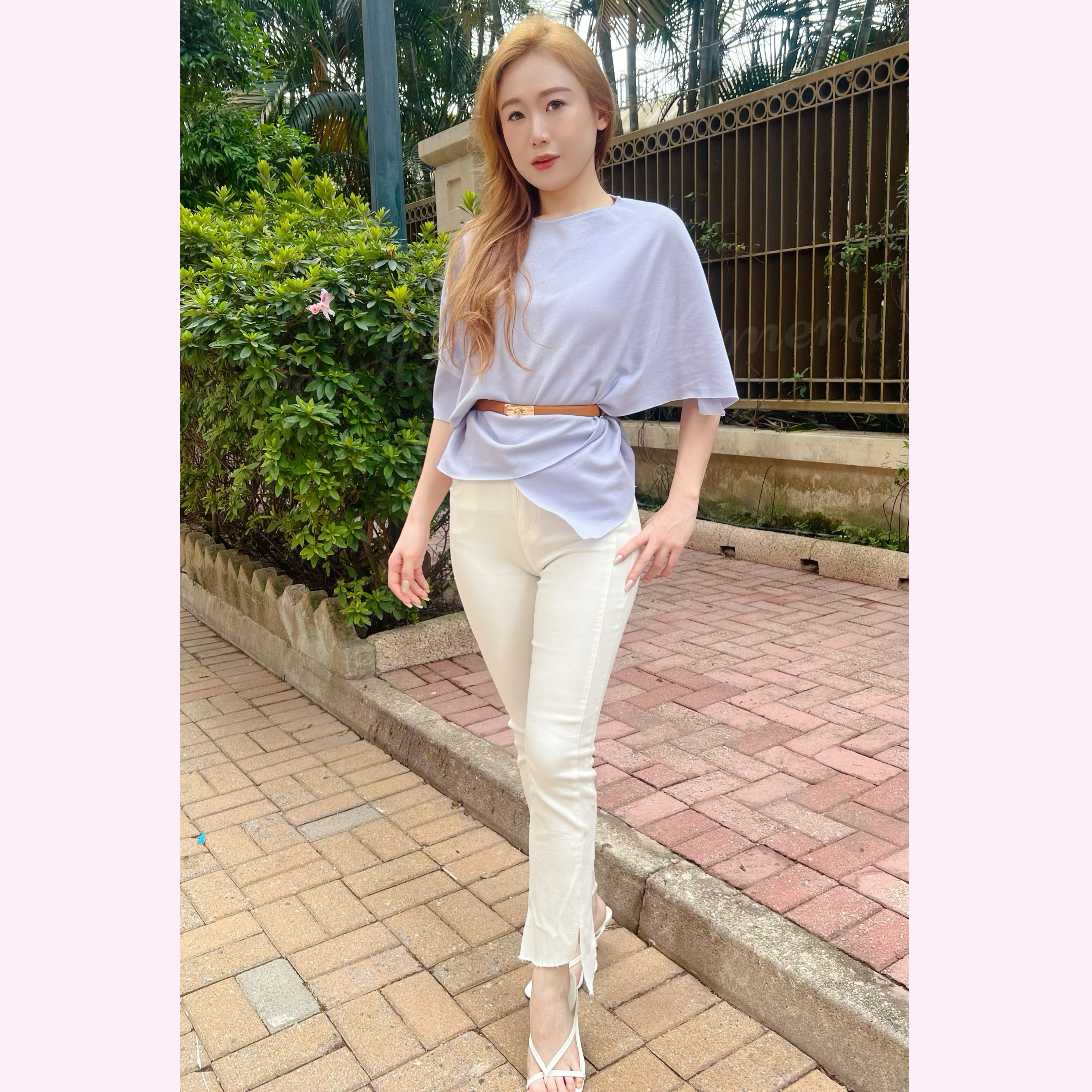 TP24W0604 顯瘦不規則下擺蝙蝠袖上身