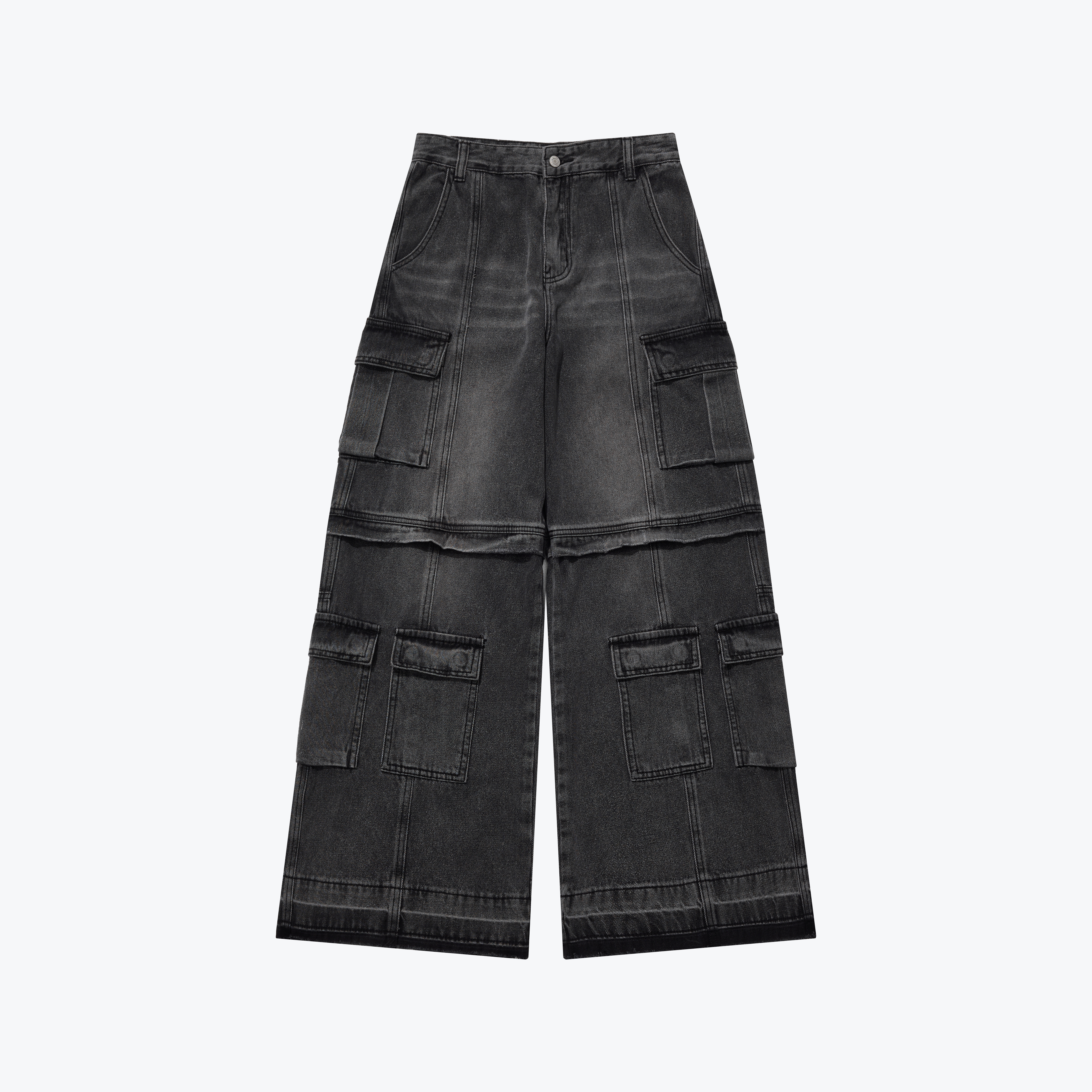 [現貨] Sense Side Panel Bootscut Denim Pants Dark Grey | L24-13DG