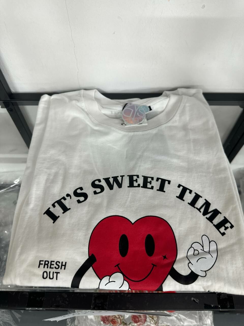 [S] DYSFUNCT ITS SWEET TIME PRINT T-SHIRT,WHITE, T-SWEETTIME WS (SDY91)