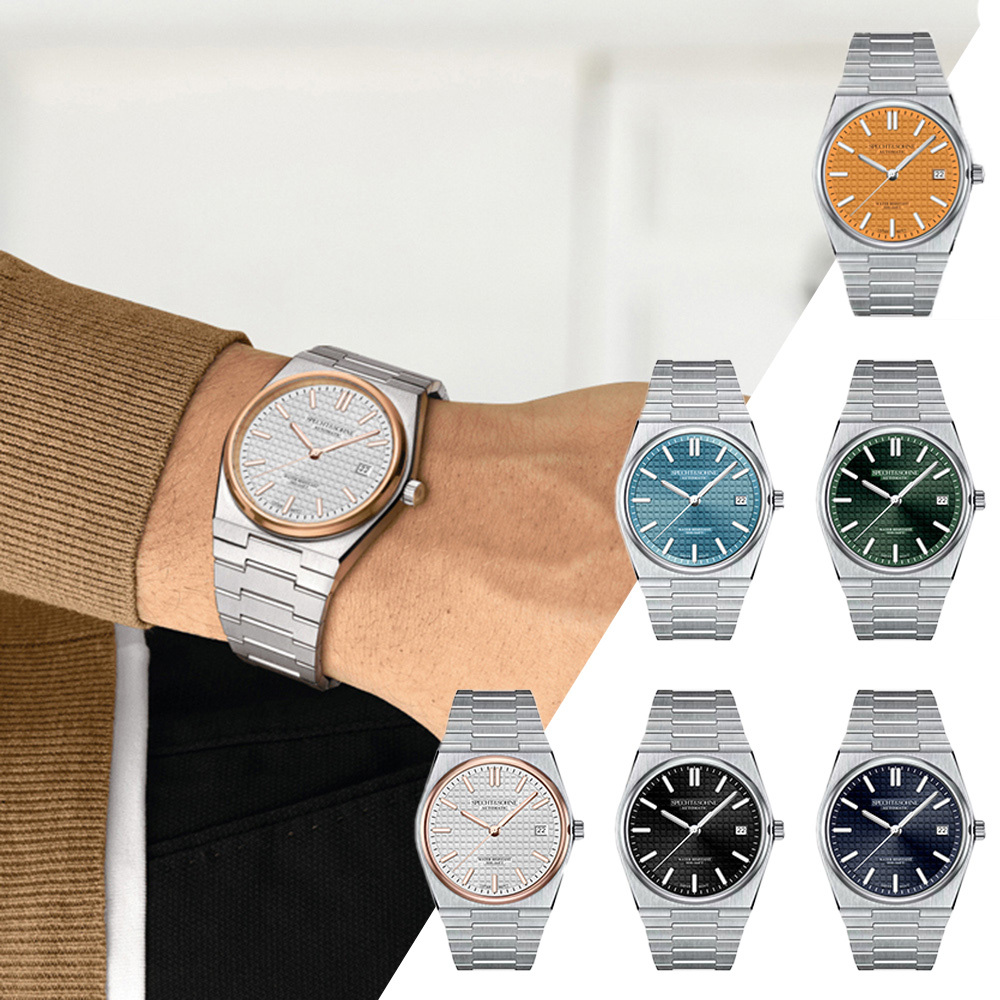 【SPECHT&SOHNE 施沛索恩】超級玩家系列 SP0014 紅寶石軸承 酒桶型 立體格紋 優雅都市 機械錶 手錶