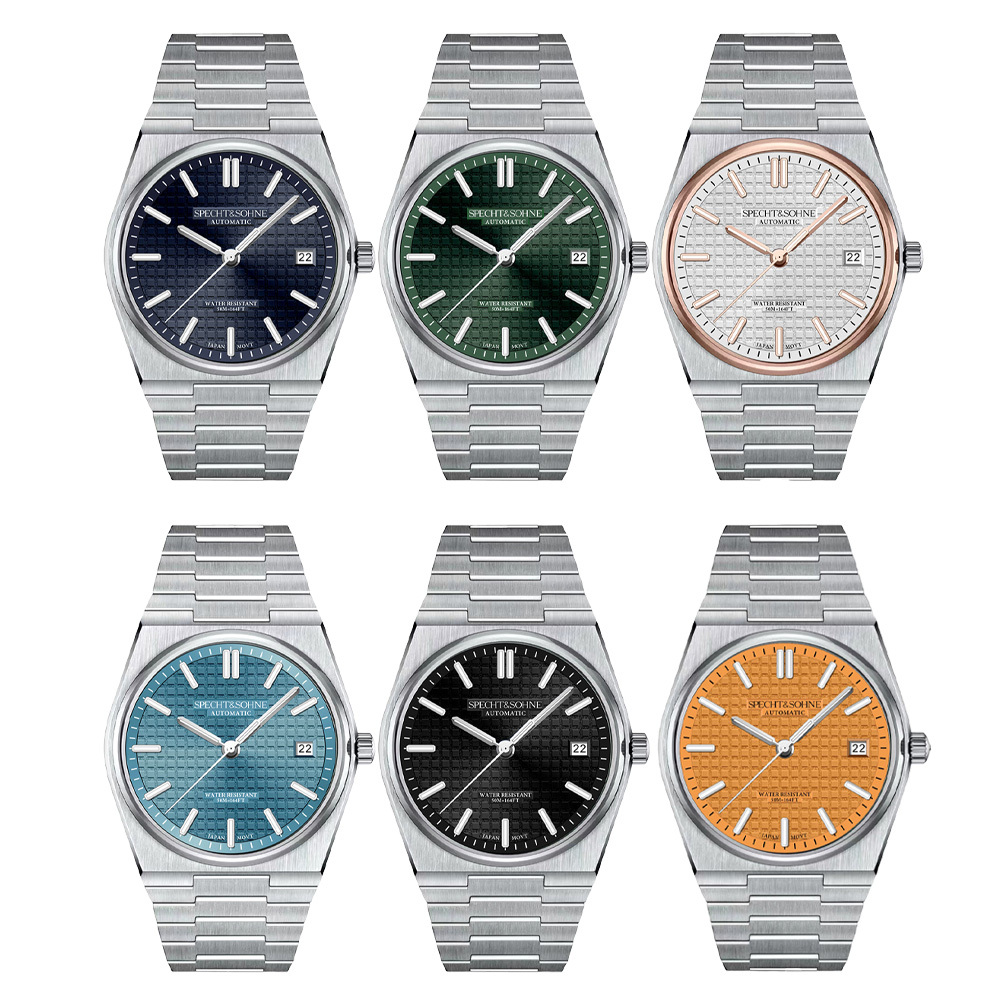 【SPECHT&SOHNE 施沛索恩】超級玩家系列 SP0014 紅寶石軸承 酒桶型 立體格紋 優雅都市 機械錶 手錶