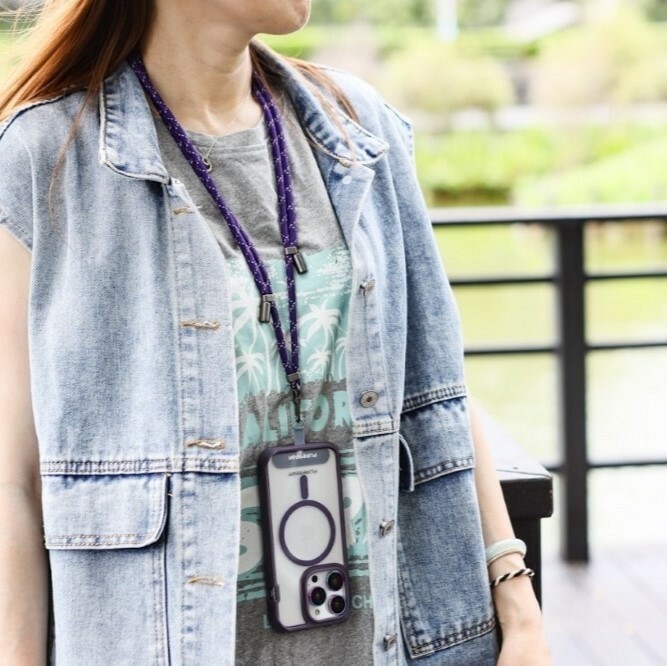 編織掛繩背帶 / (花漾紫)