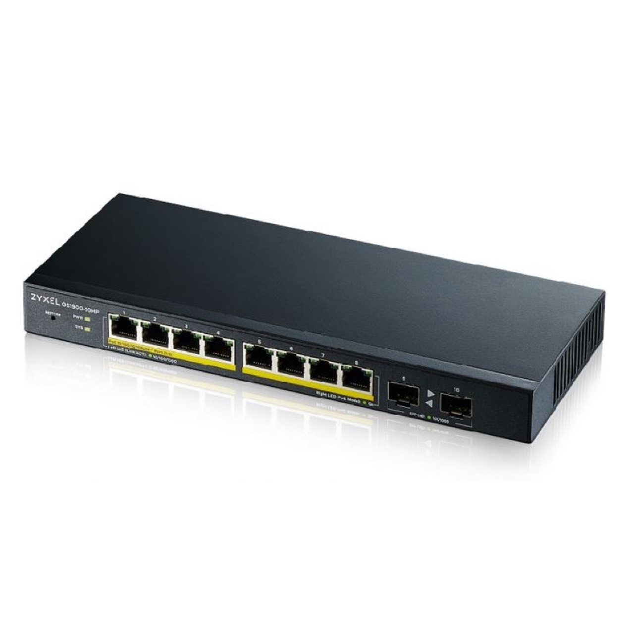 ZyXEL 合勤 GS1900-10HP 智慧型網管8埠Gigabit +2埠SFP光纖PoE交換器