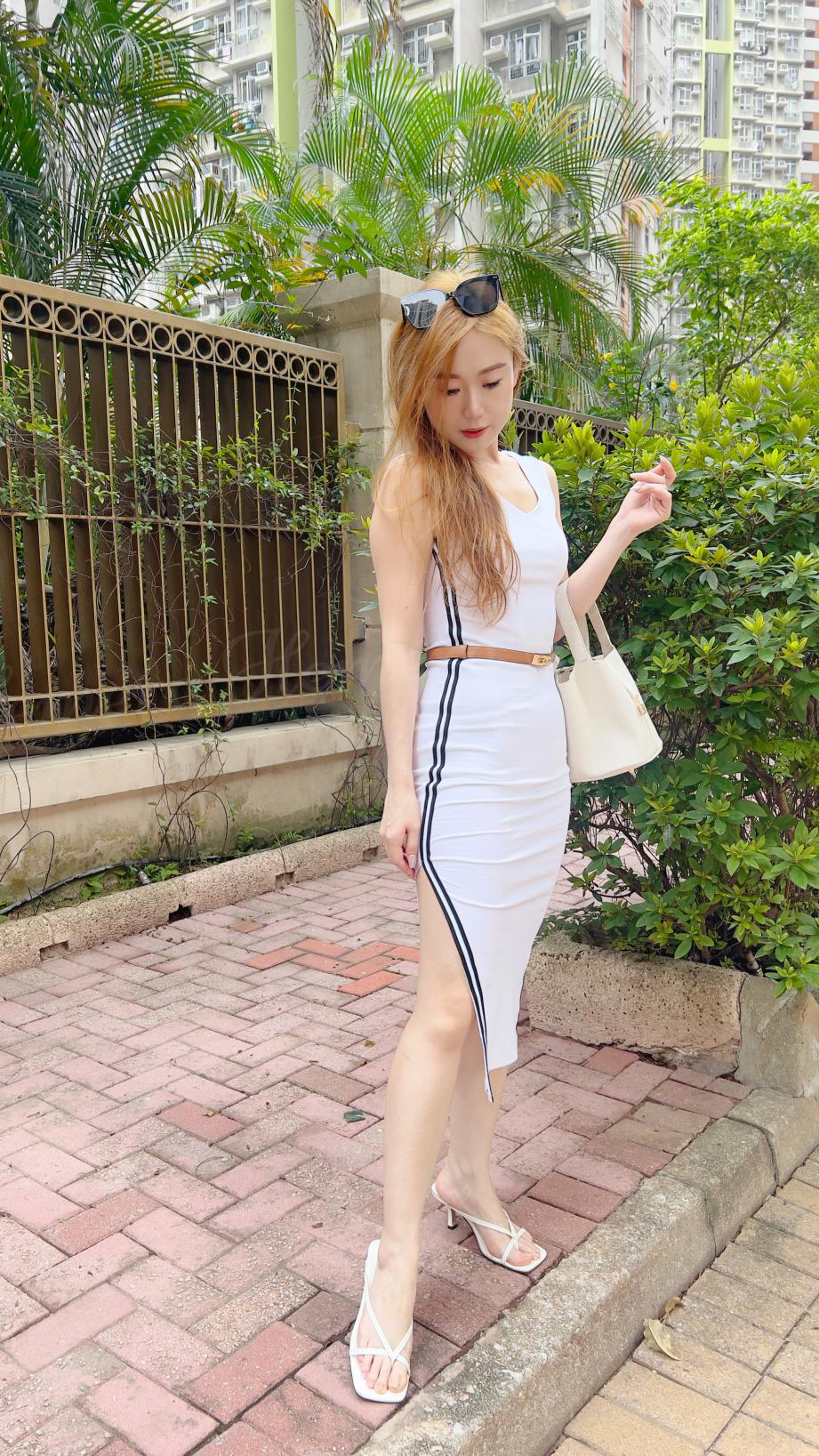 DR24S0605 運動風側開叉背心連身裙