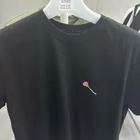 [S] TEDDYISLAND SMALL ROSE SIDE LOGO T-SHIRT,BLACK, SZZ401 [FINAL SALES] (SZZ401)