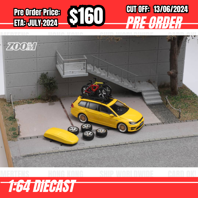 PO-$160 * Zoom * 1:64 Golf MK7 Wagon Yellow [OD06/06]