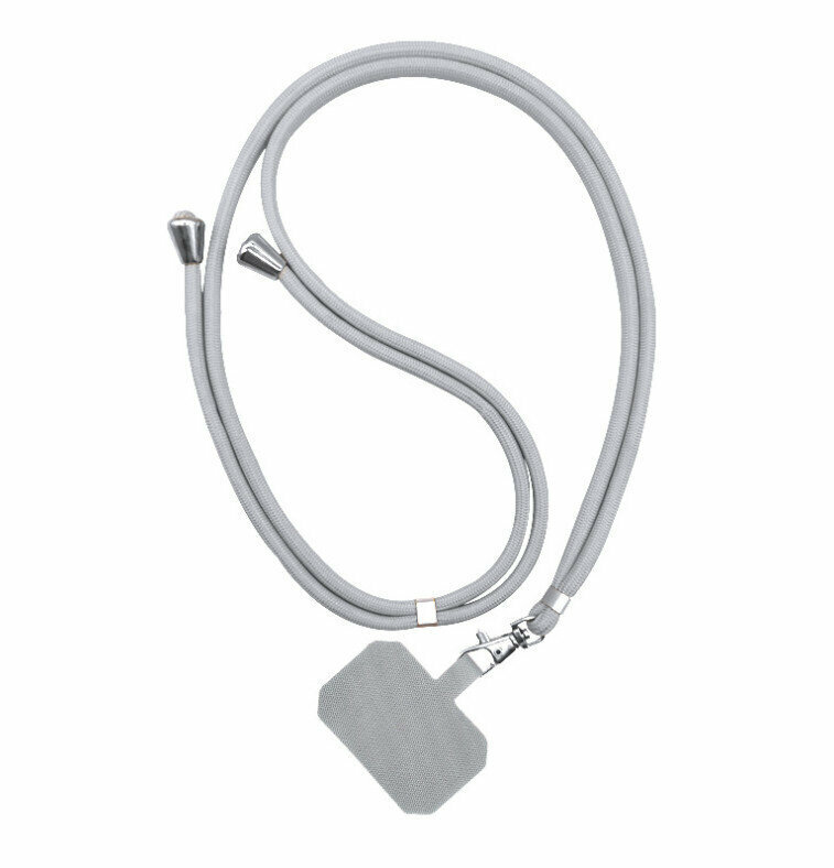 Mobile phone lanyard Adjustable neck mobile phone lanyard Portable and side-worn [light gray curing cloth + gray lanyard]