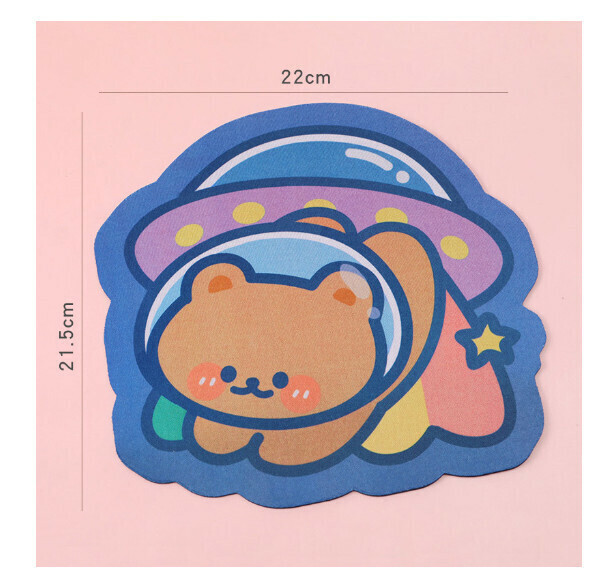 Cartoon Astronaut Mouse Pad [UFO Bear]