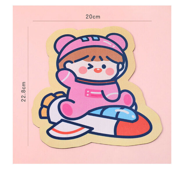 Cartoon Astronaut Mouse Pad [Rocket Girl]